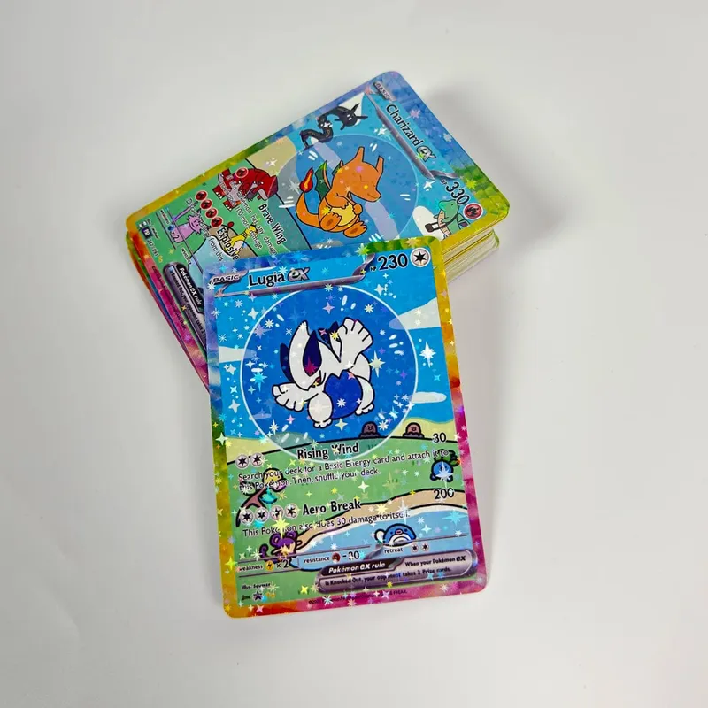 Shiny 55Pcs Cute DIY Card Proxy Pokemon My bubble friends Holographic Anime Version Classical Collection Cards Eevee Charizard — image 4