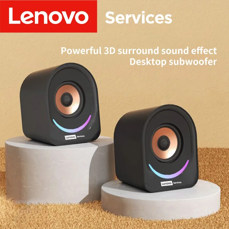 Speaker Desktop Lenovo Speaker Kecil Portabel Speaker Komputer Desktop Laptop Rumah Speaker Mini Berkabel Speaker Laptop Multimedia Desktop Kecil — image 4