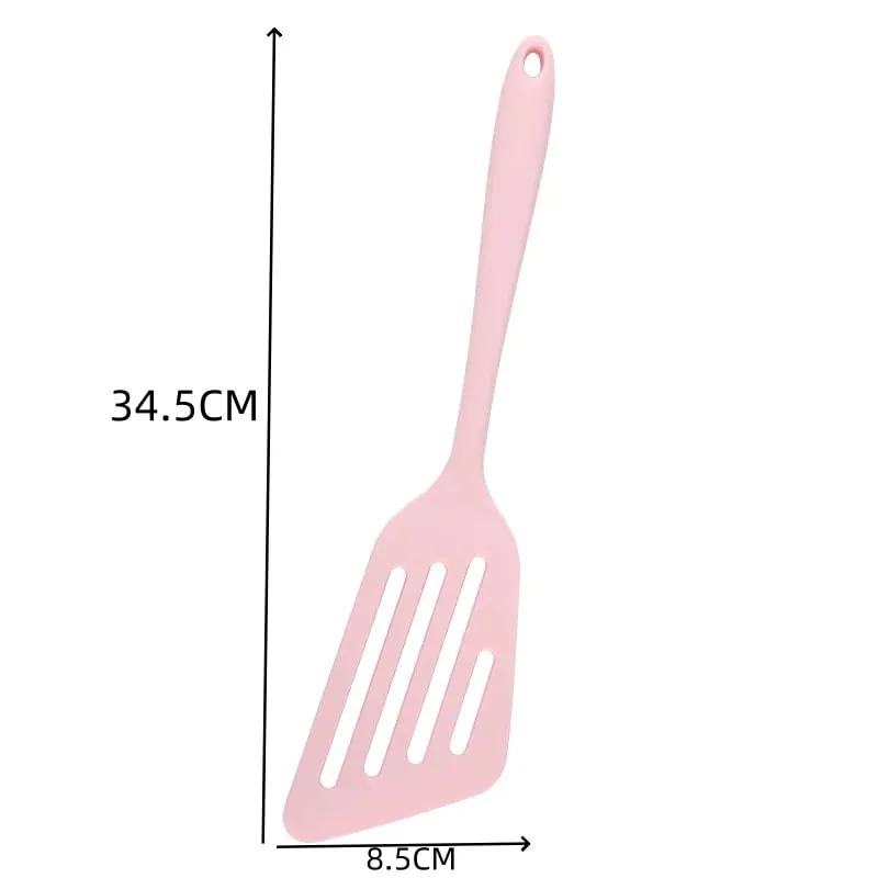 1PCS Kitchen Non-Stick Silicone Spatula Fried Fish and Egg Cooking Leak-Resistant Spatula High Temperature Silicone Kitchenware