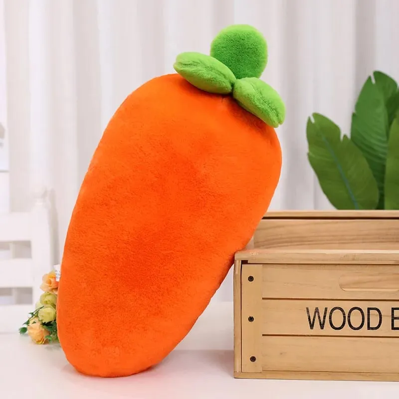 60cm Rabbit Fur Realistic Plant Carrot Pillow Interactive Pull Carrot Game Plush Waist Cushion Sofa Pillow Easter Day Decoration