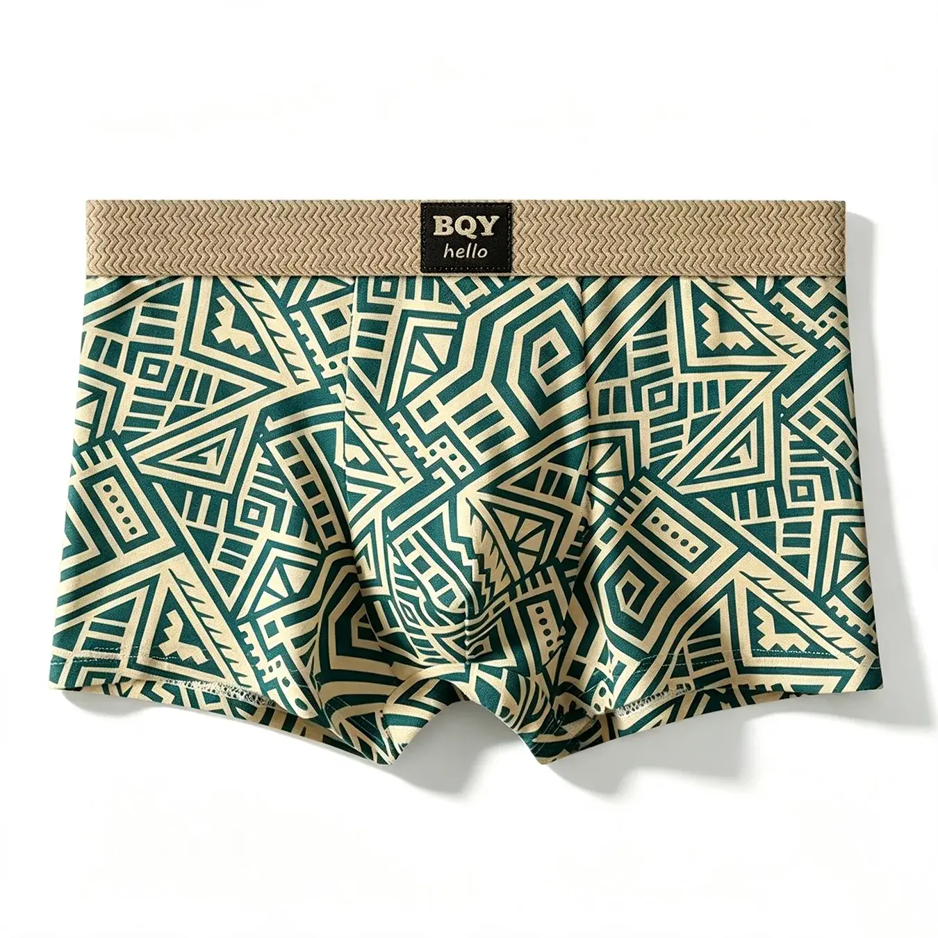 Men's Breathable Comfortable Underwear American Style Personalized Boxer Shorts Printed Trendy Ethnic Retro Square Underpant — image 1