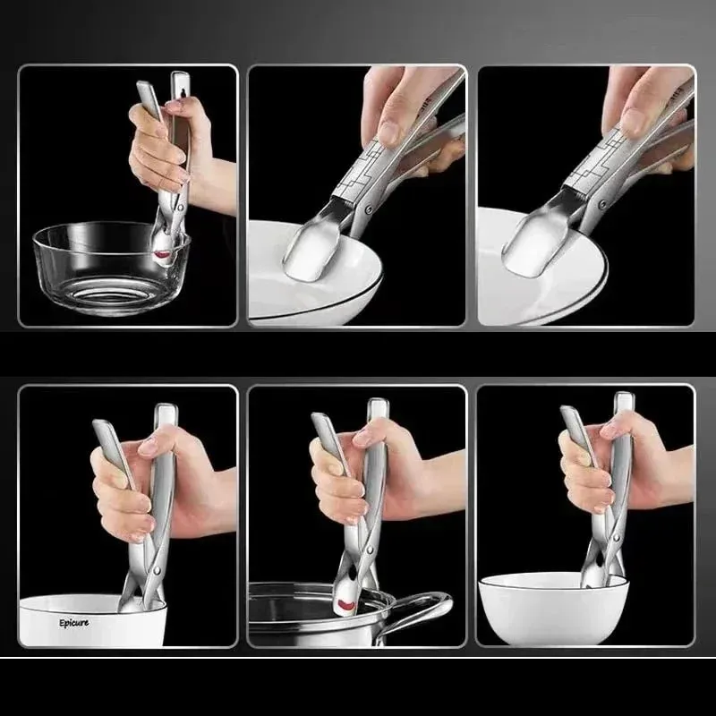 Silicone Non-slip Pot Pan Clip Heat Resistant Dish Gripper for Kitchen Air Fryer Camping — image 3