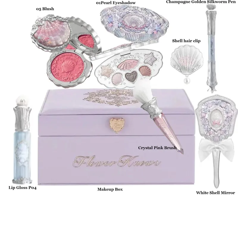 Flower Know Strawberry Rococo Coffret cadeau tout-en-un Kit de maquillage professionnel complet miroir de jardin Blush poudre crème pour les lèvres Flowerknows