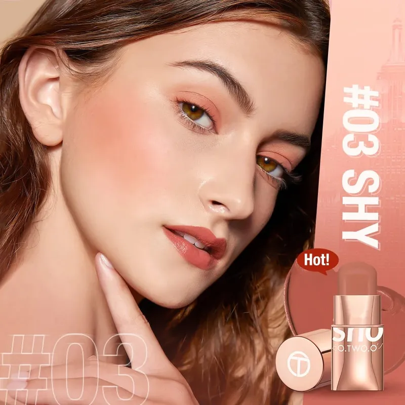O.TWO.O 3pcs Makeup Set 3 In 1 Lipstick Blush Stick SPF 30PA+ Face Setting Powder na Face Primer Makeup Base Cosmetics Kit — image 5