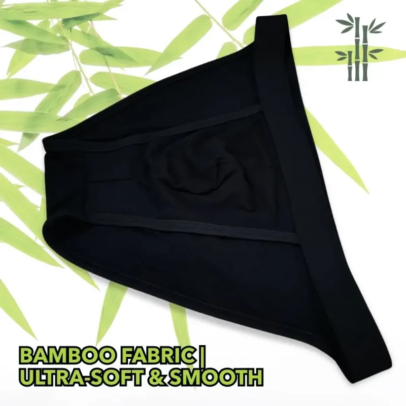 Men's Sexy High Cut Thong Bamboo Briefs Low Rise Integrated Pouch Breathable Athletic Underwear for Bodybuilder Gym Daily Wear — image 2