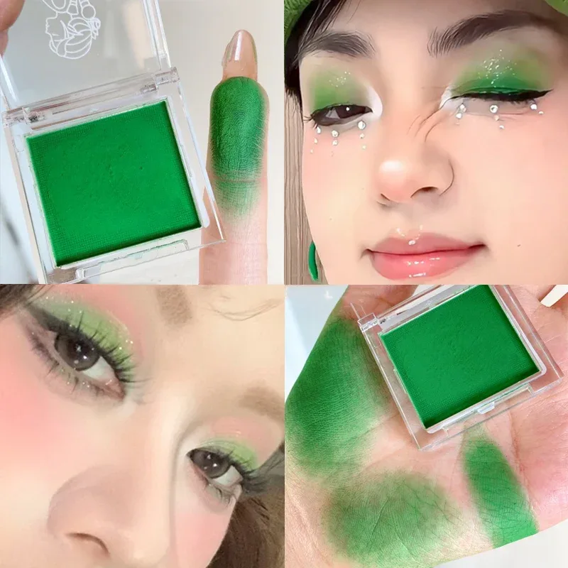 Green Mango Yellow Eyeshadow Matte High Pigment Eyeshadow Makeup Palette Soft Brightening Face Matte Velvet Eye Shadow Powder
