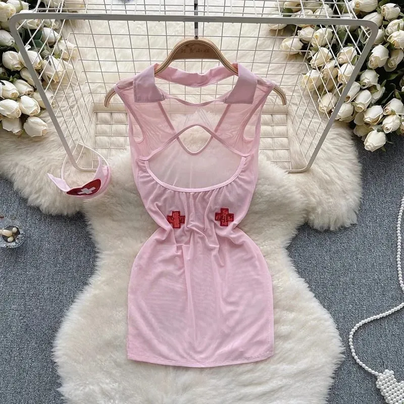 Woman Embroidery Floral Mesh Fashion Sexy Dress Chinese Style Short Sleeve Split Hollow Out Cheongsam New Gauze Sheer Dress — image 26