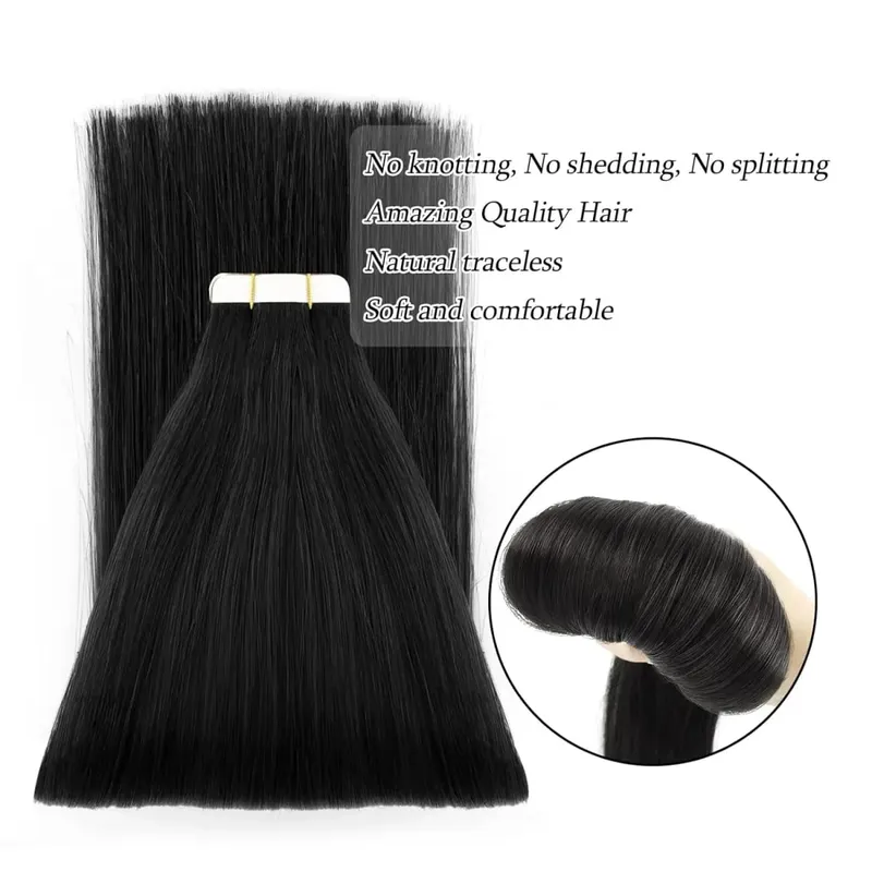Bone Straight Tape In Hair Extensions Indian Hair Seamless Skin Weft Invisible Tape In Human Hair Extensions 50g/20pcs For Women — image 5