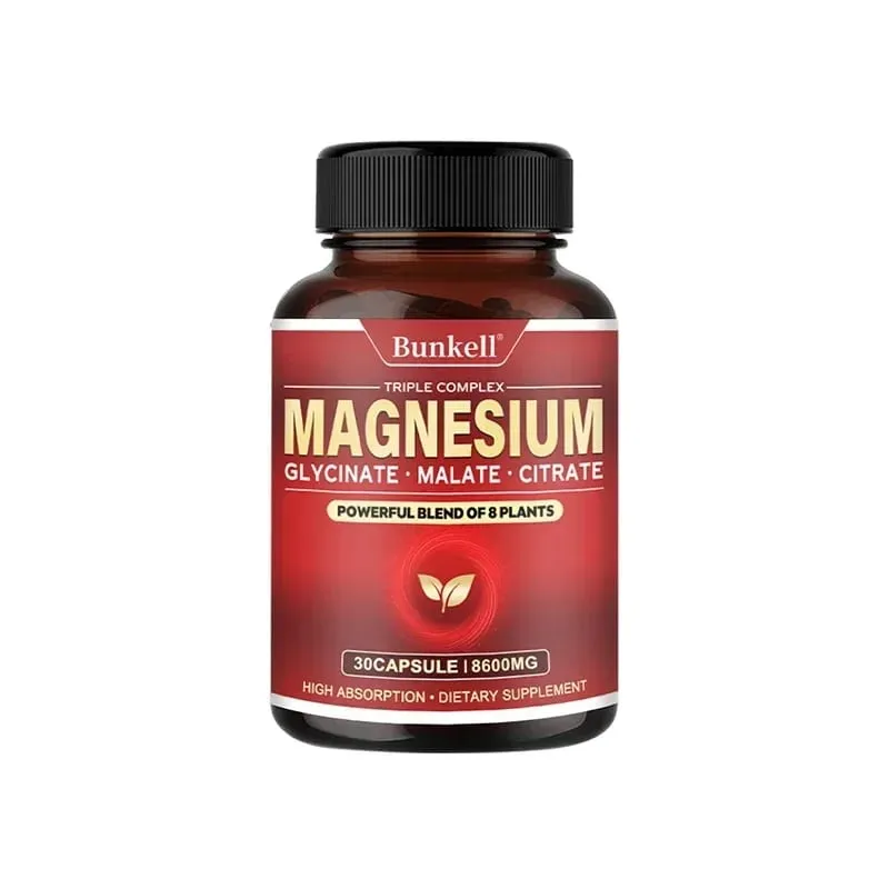Magnesiumglycinatmalatcitrat med hög absorption 100 % kelaterad icke-GMO Vegetarisk glutenfri 8 600 mg 120 kapslar — image 10