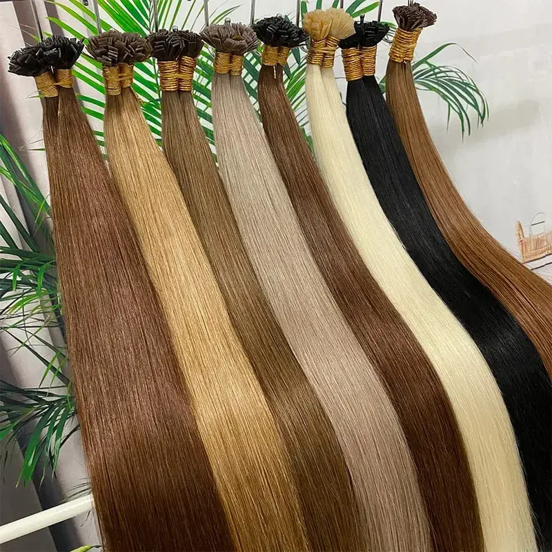 Natural 613 Blond Colored Straight Human Hair Extension 100g Strand Fusion Flat Tip Keratin Capsules for Hair Extensions 30Inch