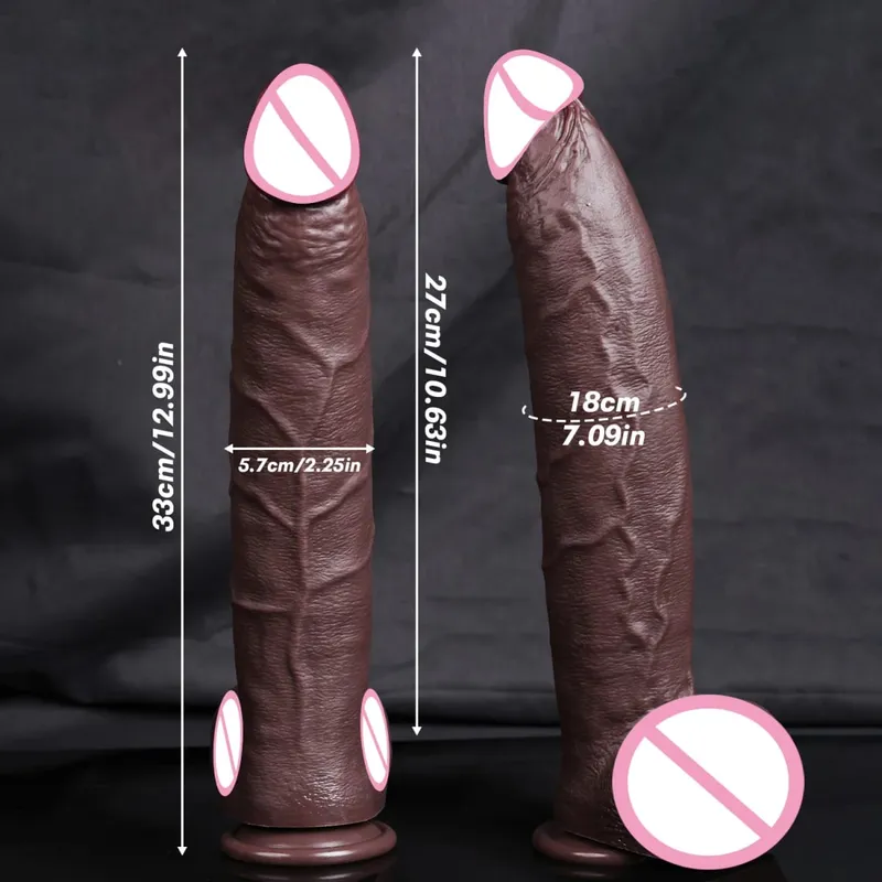 Huge Black Dildos Adult Sex Toys for Women Realistic Dildo Double Layered Liquid Silicone Thick Penis Woman Masturbation Penis