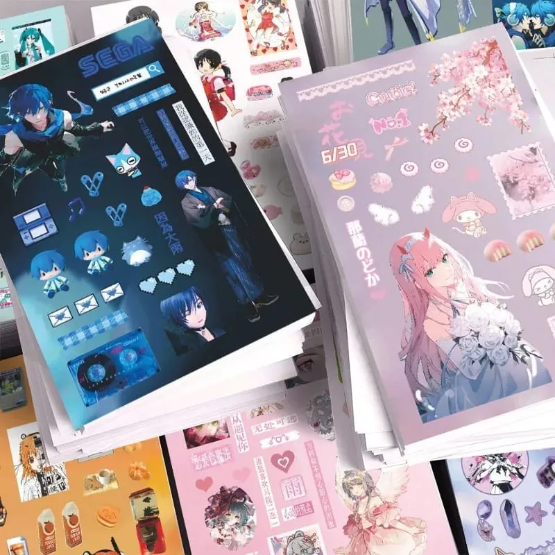 Hatsune Miku -Project DIVA- Sticker Hatsune Miku Kagamine Rin/Len Anime Peripheral Journal Material Sticker 8 Sheets New Gifts — image 5