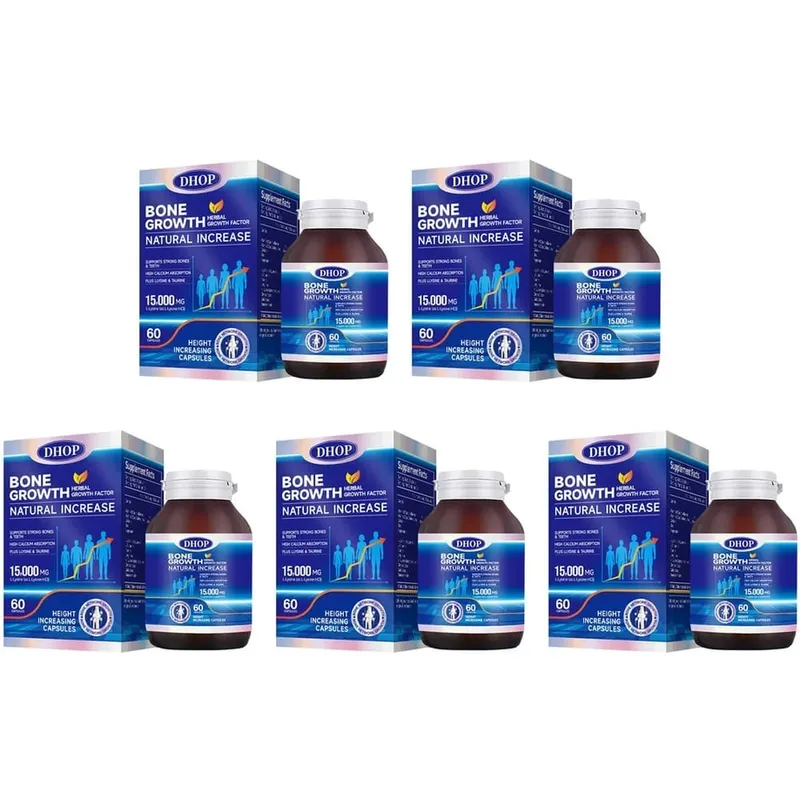 Bentillväxt naturligt ökande kapslar med L-Lysin Vitamin D3 Kalcium & Zink; Stöder starka ben och tänder 60 kapslar — image 11