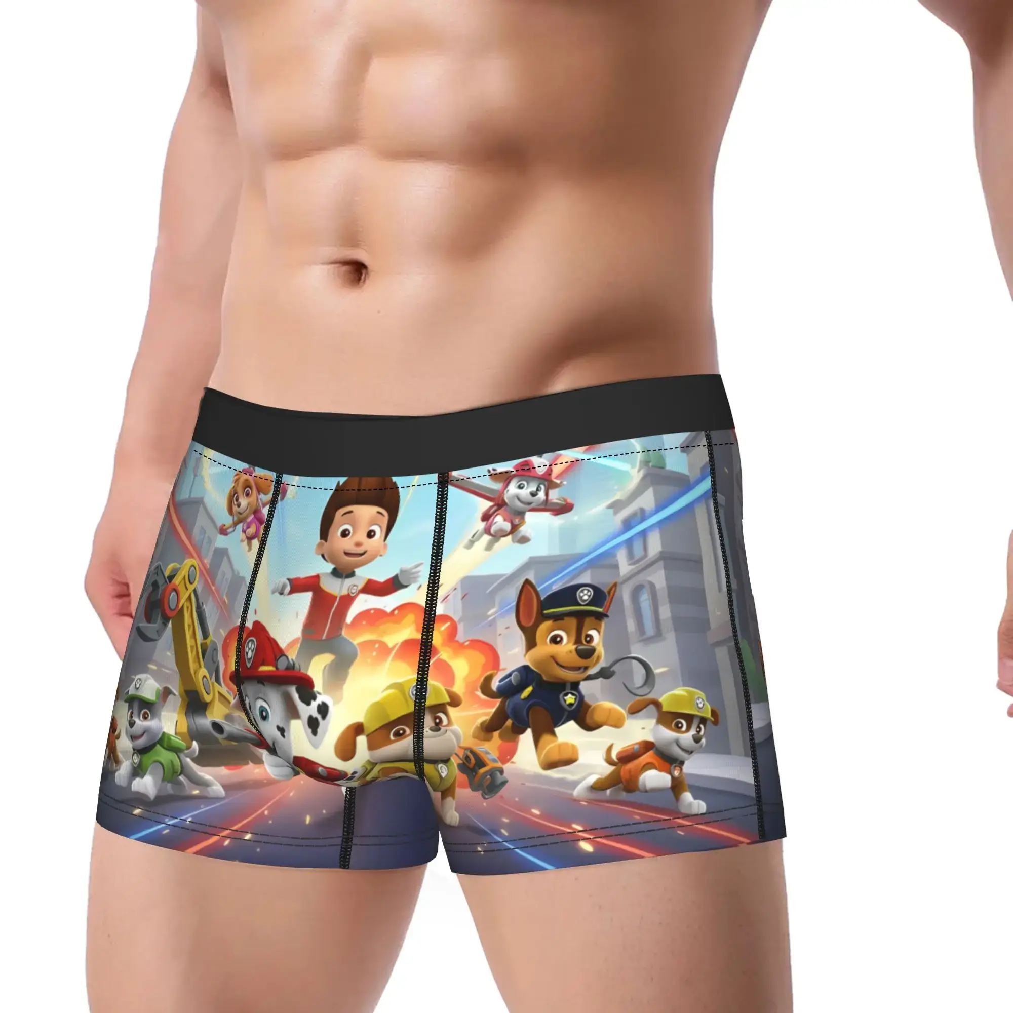 Paw Dogs Patrols Trunk Pouch Underwear High Quality Design Boxer Brief Breathable Men Underpants Big Size 2XL