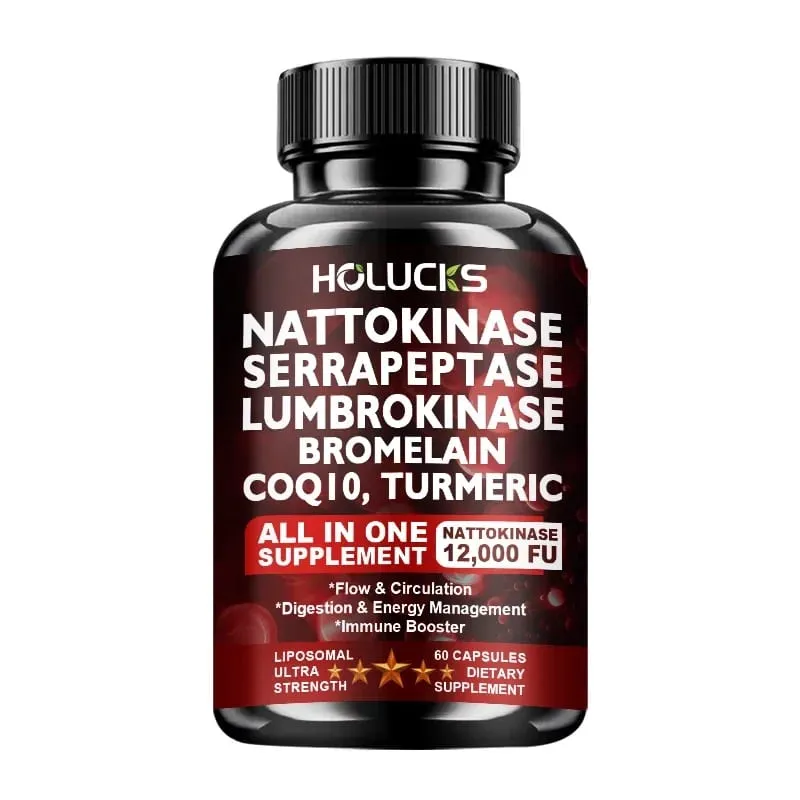 Premium Nattokinase Supplement with Bromelain CoQ10 Turmeric Support Blood Flow Joint Heart Health Antioxidant & Vitality