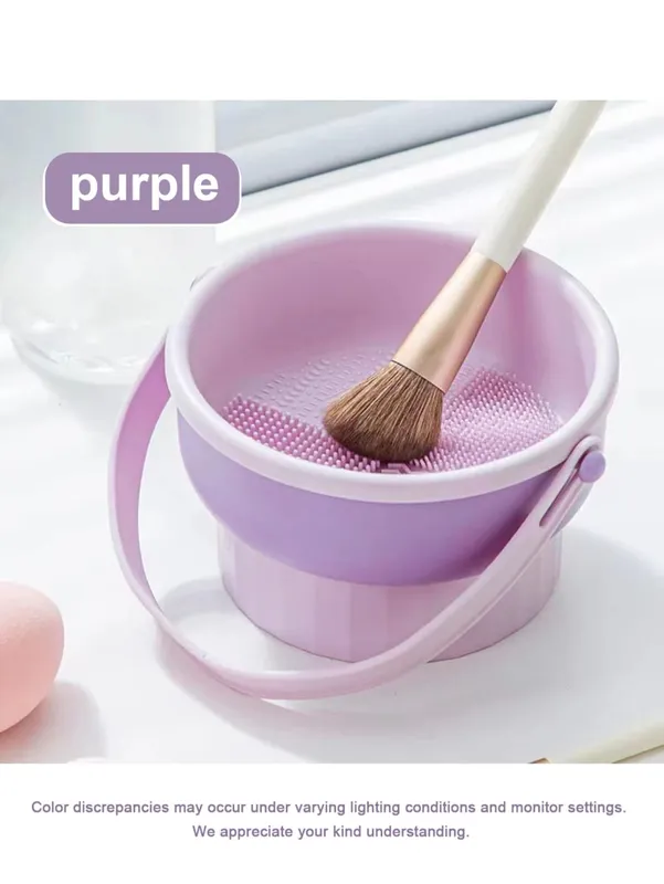 Mangkuk Pembersih Kuas Rias Wajah Rak Penyimpanan & Kering Cuci Serbaguna Alat Pembersih Lembut Tidak Rusak untuk Kuas Spons & Blender