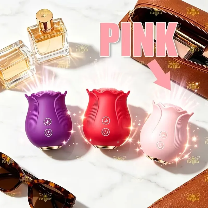 Rose Shape Vagina Sucking Vibrator Intimate Good Nipple Sucker Oral Licking Clitoris Stimulation Powerful Sex Toys for Women — image 6