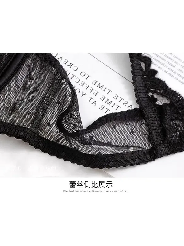European Lace Bralette Modish Wire-Free Bra Set Cover Breathable Anti-Sag Thin Cup for Humid Weather & Modest Confidence — image 6