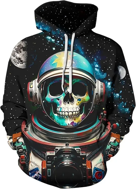Sweat à capuche graphique pour hommes, sweat à capuche imprimé nouveauté unisexe, sweat-shirt à motif 3D avec poche, sweat à capuche graphique chaud à manches longues Me — image 12