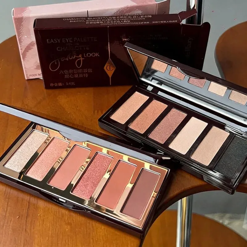 CT Apat na kulay na Eyeshadow Palette Matte Glitter Eyeshadow Makintab na Eye Makeup Pillow Talk Madaling Kulay Natural Foundation Cosmetics — image 2
