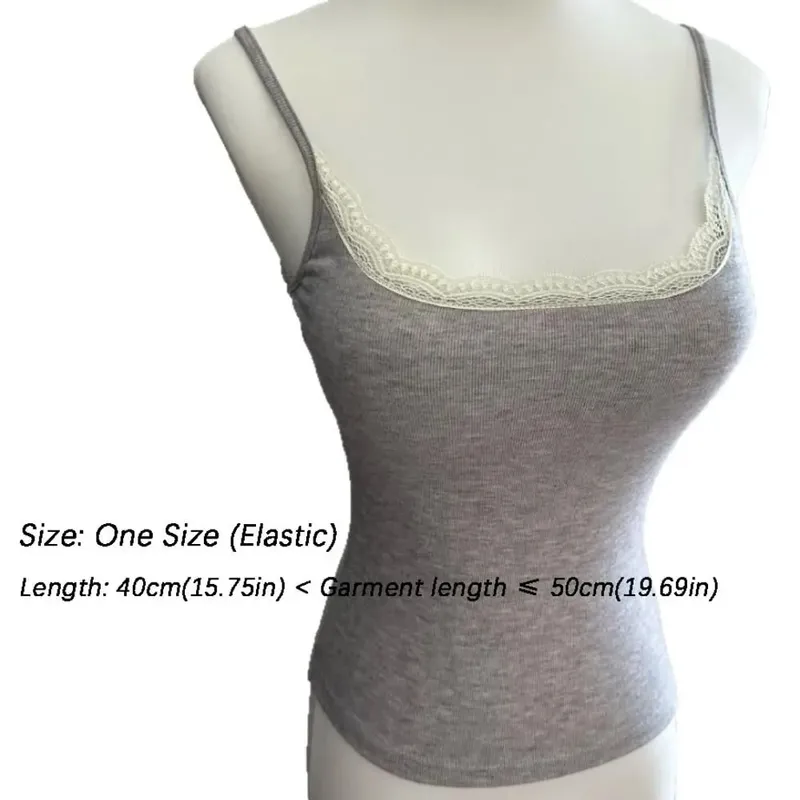Fashion with Chest Pad Camis Tank Tops Integrated Top Elastic Lace Tops Versatile Slim Vest Women Clothes — image 4