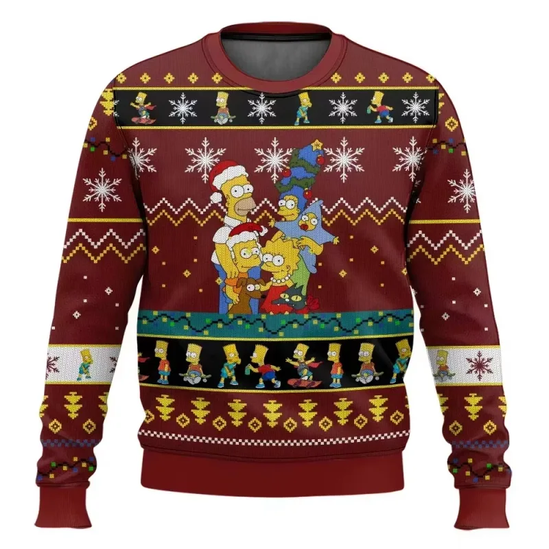 outono e inverno de volta ao futuro suéteres feios de Natal, camisas de anime de desenho animado para homens e mulheres, roupas — image 7
