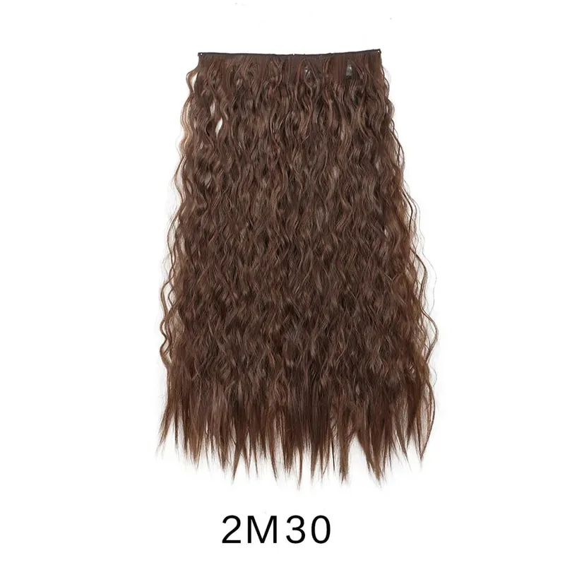 24Inch Synthetic Long Kinky Curly Hair High Temperature Corn Wave Hair Extension Clip in Fiber Hairpieces for Women — image 11