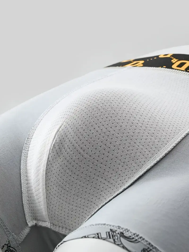 Men's 4PCS Luxury Printed Flat Corner Underwear Gold Belt Luxury Soft Breathable Comfortable Underwear Youth Boxing Pants — image 3