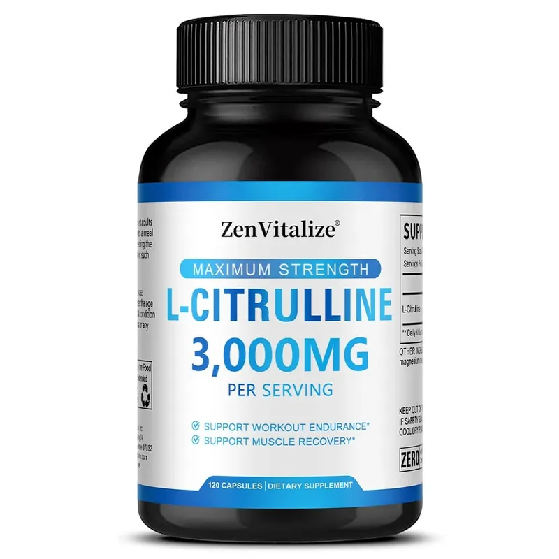 L Citrulline 3000mg Supplement Capsules for Men & Women - Muscle Recovery & Workout Endurance - Vegan Non-GMO — image 9