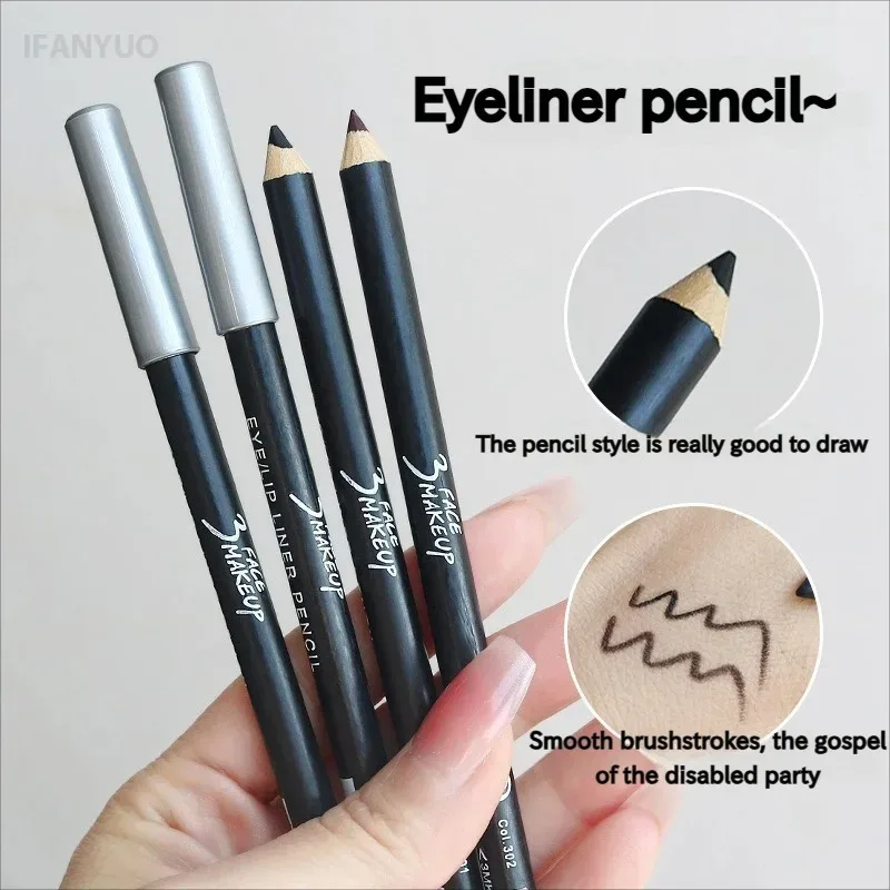 1/12pc à prova dwaterproof água preto marrom lápis de olho-prova de manchas de longa duração iniciante-amigável suave alta pigmentação punk maquiagem dos olhos — image 4