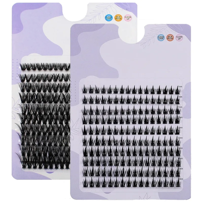 Soft Tapered Thick Manga Fox Eye Individual Clusters Jiefuxin Large Capacity DIY Lashes Simple Operation for Makeup Newbies