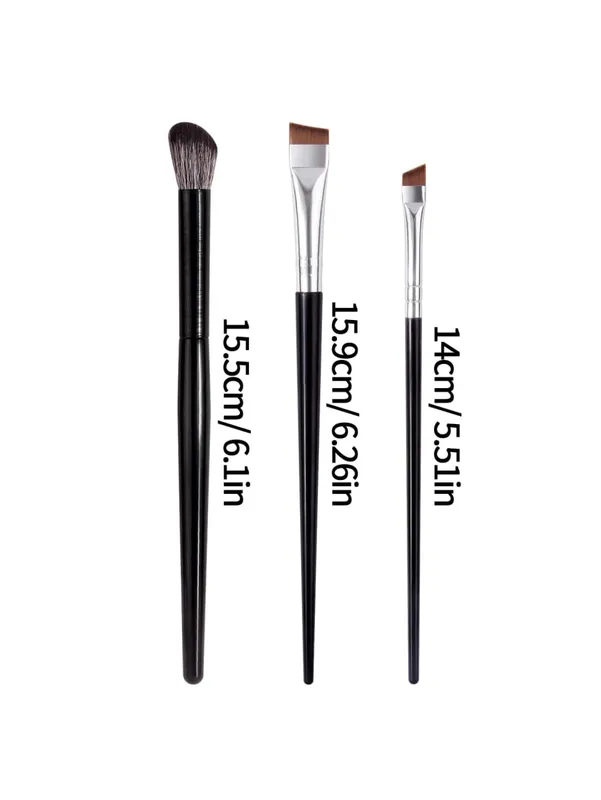 3Pcs Professional Eyebrow Concealer Makeup Brushes Set Soft Synthetic Hair Angled Eye Shadow Blending Brush para sa Eye Makeup Tools — image 2