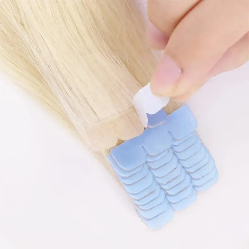 Human Hair Mini Tape In Extensions Skin Weft Machine Remy Natural Tape In 10pcs For Side Tape On Hair 12-24 Inch