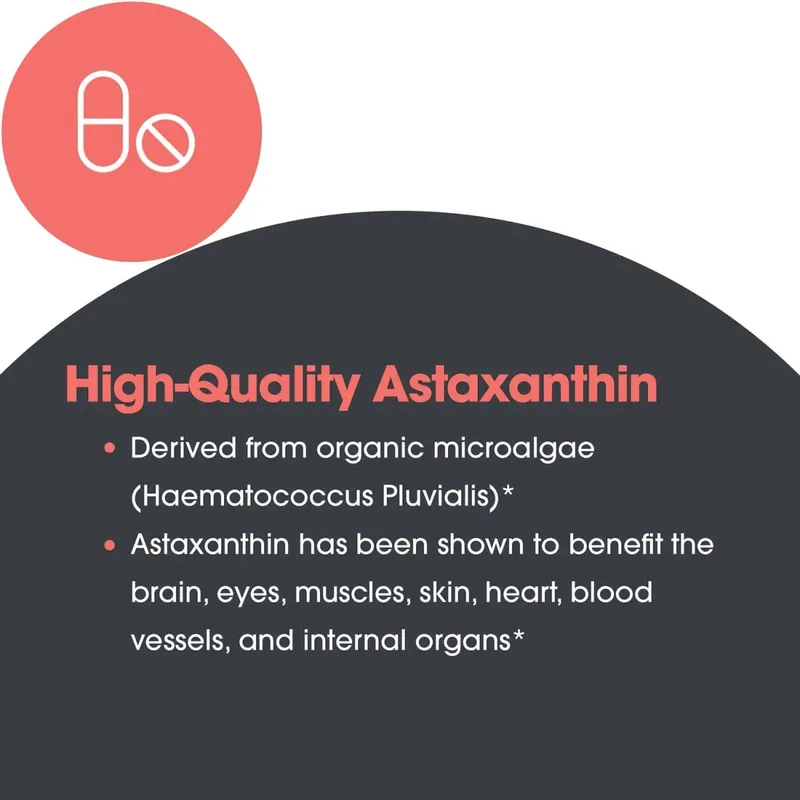 Astaxanthin 12 mg Antioxidans-Ergänzungskapseln für Frauen und Männer Premium-Formel mit dreifacher Stärke | GVO-frei, glutenfrei, ohne Soja — image 7