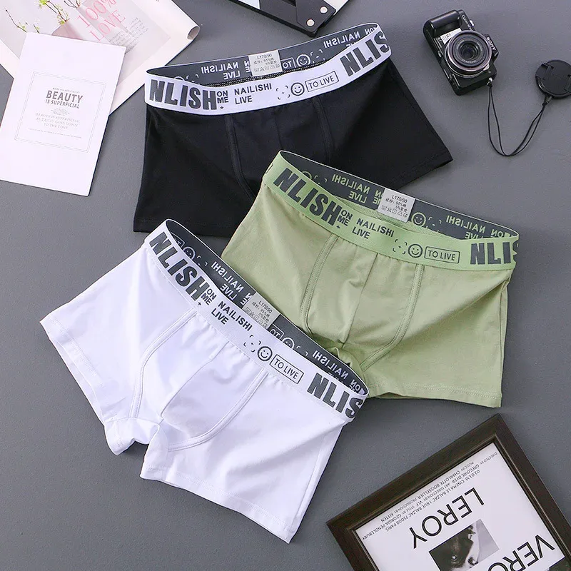 [Bloom the love] Jenama Solid 1pcs/3pcs Boxer Lelaki Seluar Dalam Kapas Boxershort Mens Boxers Man Cuecas Masculina Saiz M-3XL nl-112