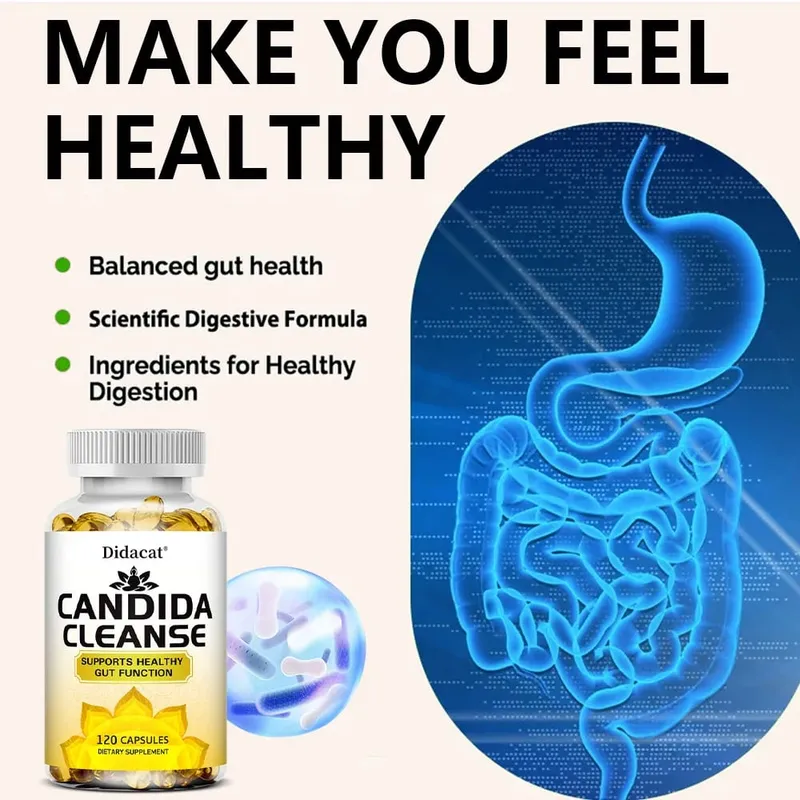 Candida Cleanse ประกอบด้วยสมุนไพรธรรมชาติและโปรไบโอติกเพื่อสนับสนุนการทำงานของลำไส้ให้แข็งแรงและสุขภาพภูมิคุ้มกันเหมาะสำหรับทุกเพศ — image 4