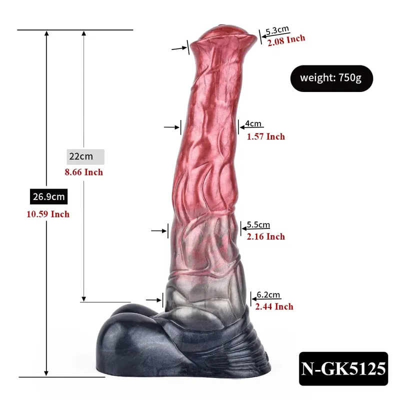 Silicone Horse Dildo Long Penis Anal Plug Huge Knot G-spot Vaginal Stimulator with Suction Cup Adult Sex toy for Women Men — image 24