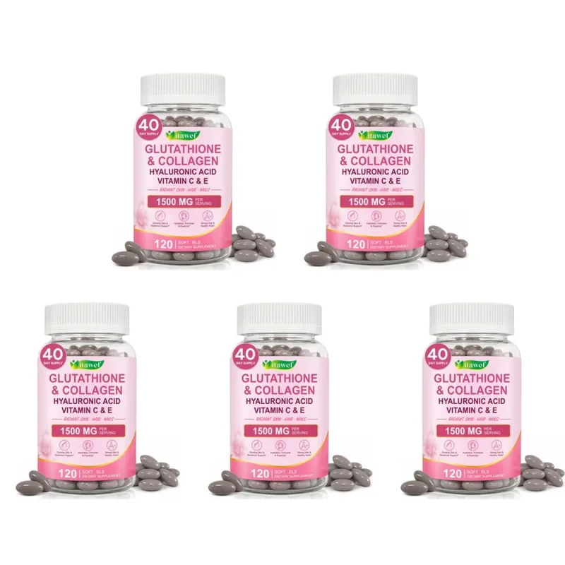 Itawel Collagen Glutathione Softgels Hyaluronic Acid Vitamins C E For Skin Hair Nails Radiance & Beauty Support Adult 120 Count — image 12