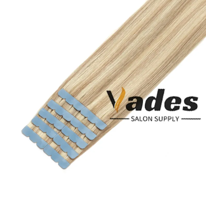 10Pcs Natural Real Smooth Remy Human Hair Mini Tape in Skin Weft Hair Extensions Soft Touch Texture Natural Shine Daily Use
