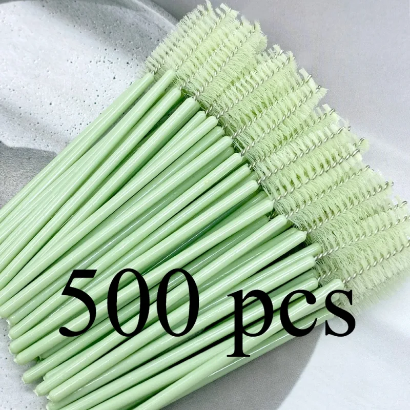 Zanse 50/500 قطعة فرش رموش الحواجب رمش Spoolies عصي الماسكارا قضيب لتمديد رمش ماكياج أداة — image 11