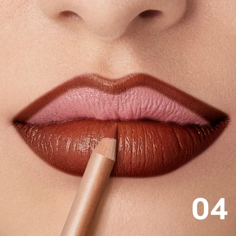 Lápis delineador labial fosco nude de longa duração à prova d'água à prova de manchas contorno preciso fórmula cremosa suave