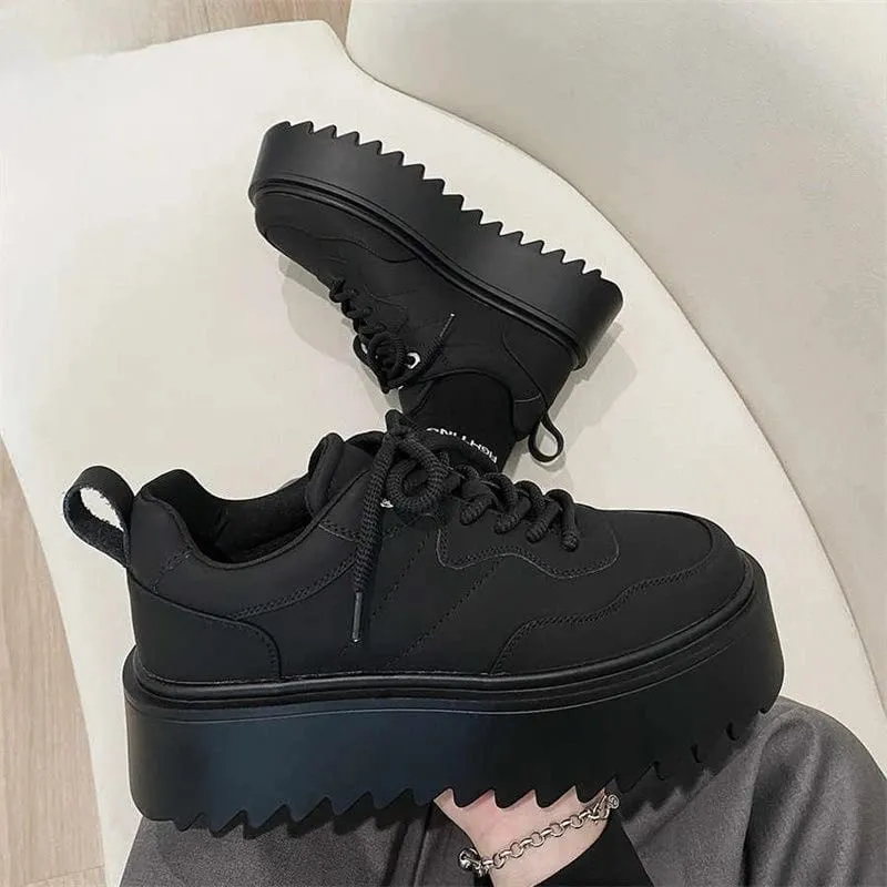 2026 Fashion Chunky Sneakers Men Non-Slip Casual Sports Shoes Loafers Wear-resistant All-match Thick Bottom White Shoes for Men