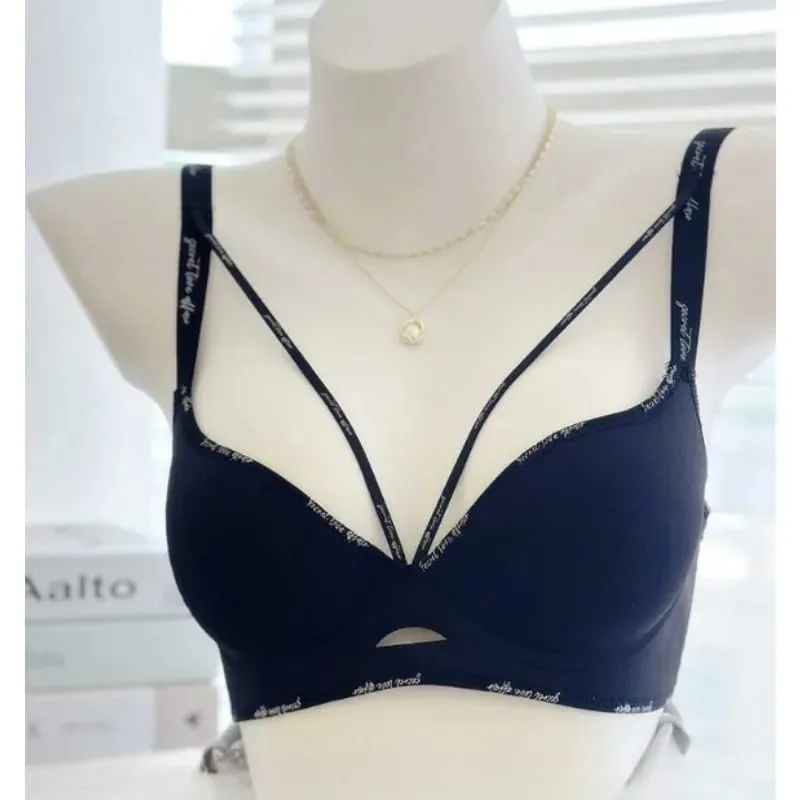 Chic Leopard Print Patchless Seamless Lingerie No Steel Ring Soft Thin Comfort Gather Small Breast Perfect Breast Shape S-XL set — image 4