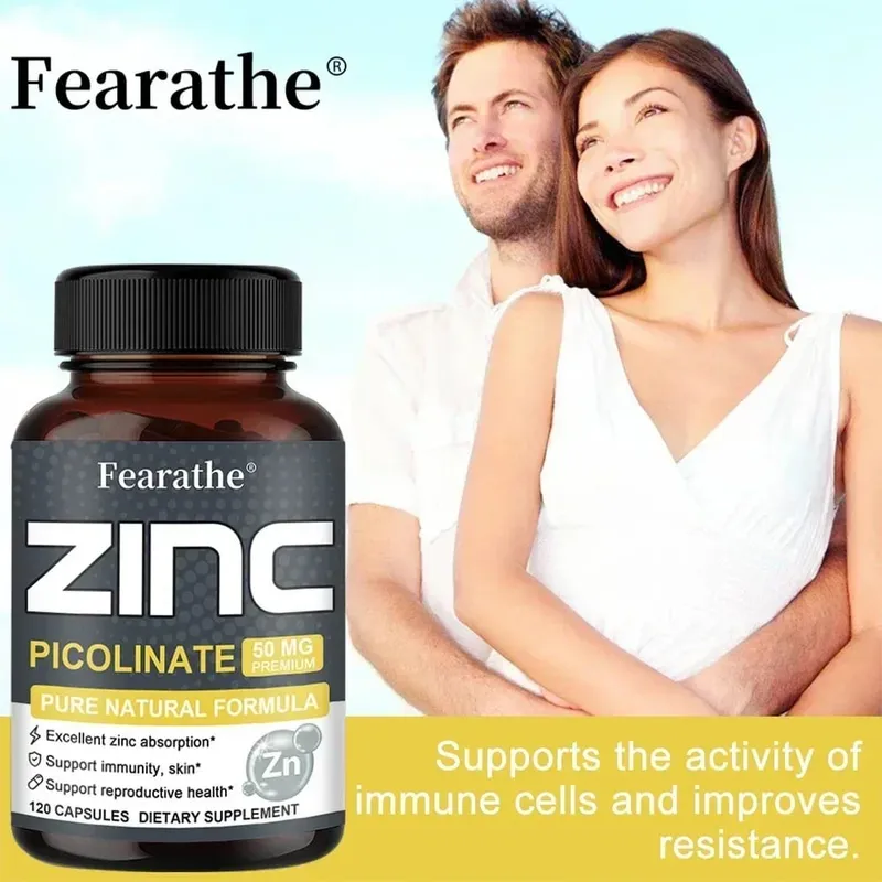Zinc Capsules 50 Mg - เล็บและผิวหนังเสริมภูมิคุ้มกันต่อต้านอนุมูลอิสระตามธรรมชาติสำหรับทุกเพศ