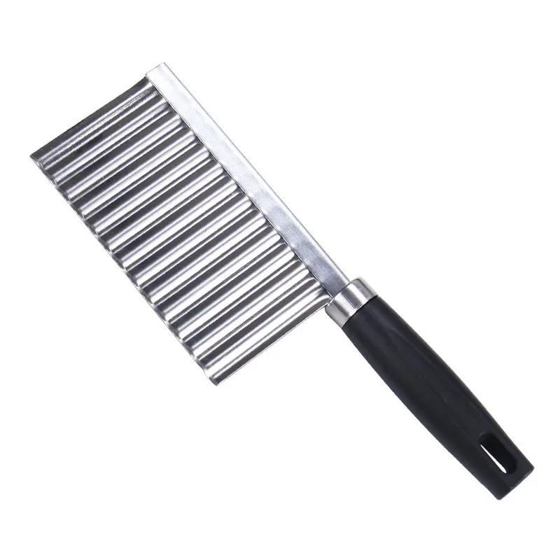 1pc Stainless Steel Wavy Potato Cutter Professional Crinkle Cut Knife Vegetable Slicer for Potatoes Carrots Cucumbers