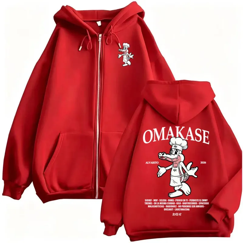 Omakase Alvaro Diaz Tour Zip Up Hoodies Men Women Harajuku Classic Retro Jacket Sweatshirt Coats Casual Bodywarmer Zipper Hoodie