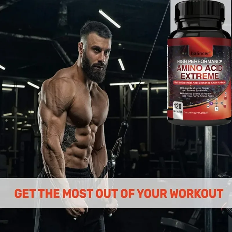 Amino Acid - High Performance Branch Chain Amino Acid Formula 120 Capsules - Muscle Building Post Workout Supplement