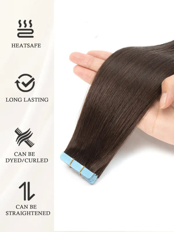 Tape In Hair Extensions 100% Human Hair Remy | 12-20 Inch 20pcs 30g Wefts for Thick or Thin Hair | No Damage Easy to Apply — image 4