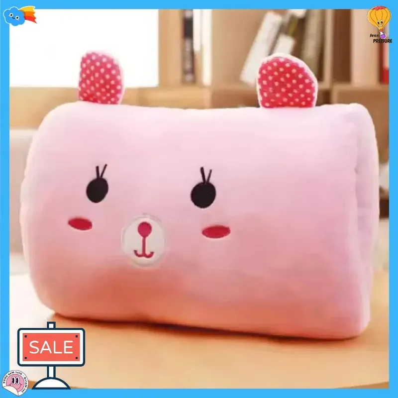 Creative Cushion Hand-Warming Plush Gift Pink Bear Children's Plush Pillow Hand-Warming Gloves Adult Cartoon Nap Pillow