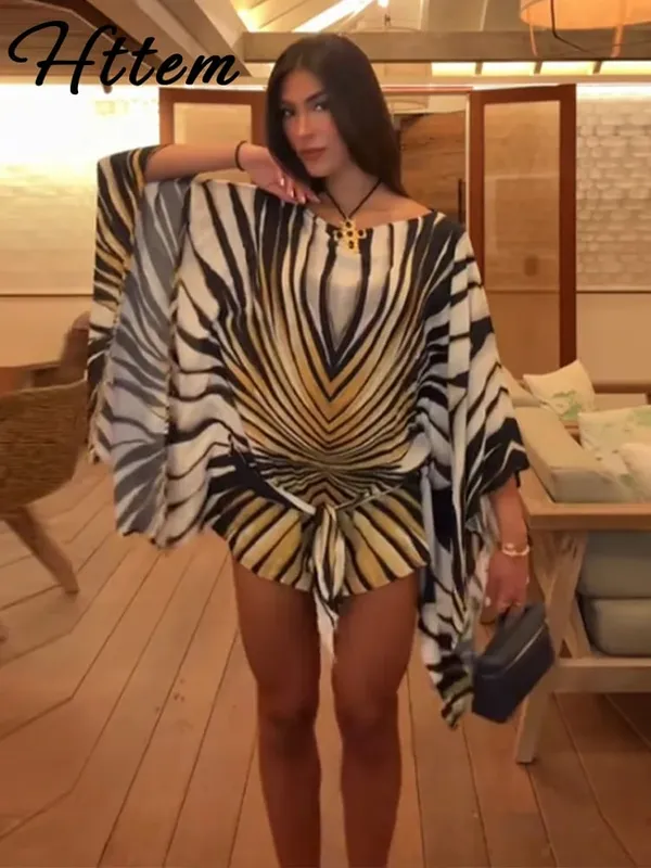 Sexy Leopard Chiffon Women's Mini Dress Urban Batwing Sleeve High Waist Female Dresses 2026 Spring Summer Lady Beach Robe New — image 7